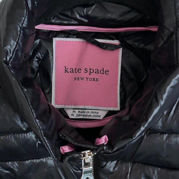 Kate Spade Down Puffer Hooded Black Jacket Womens - Picture 9 of 11